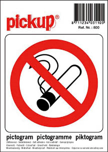 Verboden te roken Sticker 10x10cm